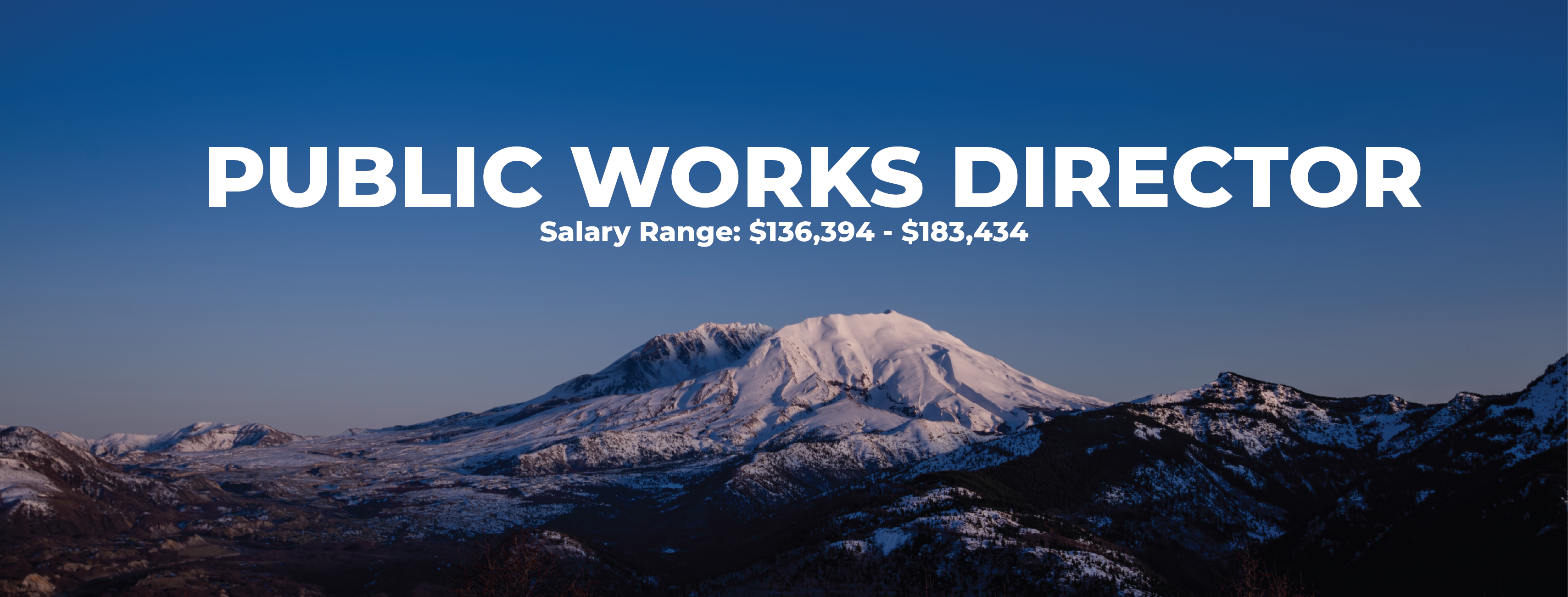 Job posting for Public Works Director. To view the PDF Flyer for this job click this link.